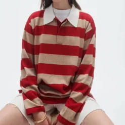 Guest In Residence - Pull Stripe Rugby - Dune & Rouge