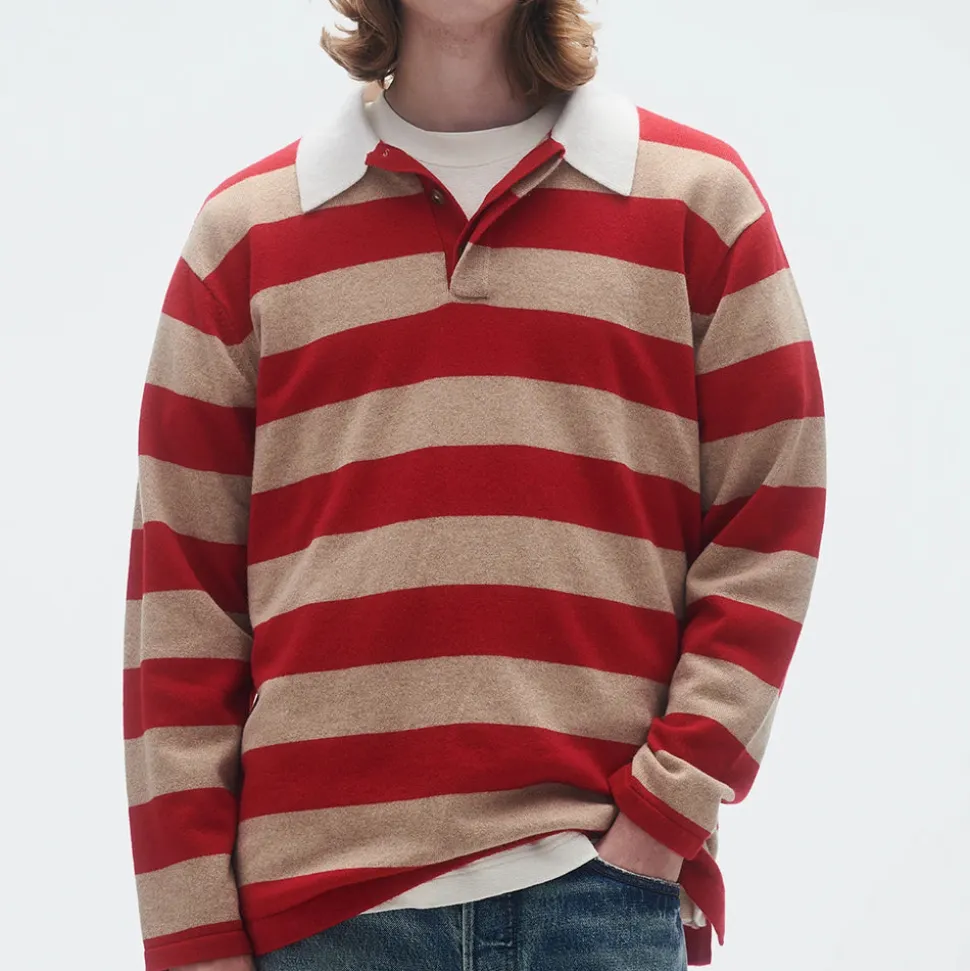 Guest In Residence - Pull Stripe Rugby - Dune & Rouge
