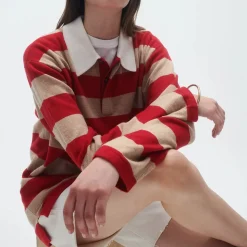 Guest In Residence - Pull Stripe Rugby - Dune & Rouge