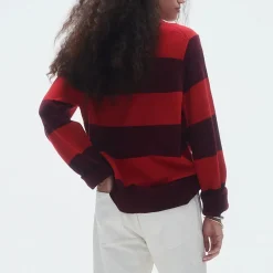 Guest In Residence - Pull Stripe Crew - Rouge & Prune