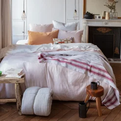 Housse de couette en gaze de coton - Rose de Bagatelle