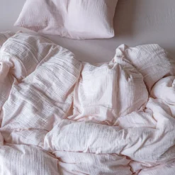 Housse de couette en gaze de coton - Rose de Bagatelle