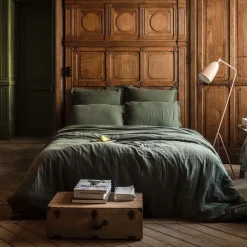 Housse de couette en gaze de coton - Vert Luxembourg