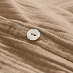 Housse de couette en gaze de coton - Beige Quai de Seine