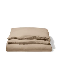 Housse de couette en gaze de coton - Beige Quai de Seine