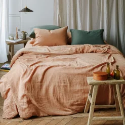 Housse de couette en gaze de coton - Brun Haussmann
