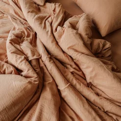 Housse de couette en gaze de coton - Brun Haussmann