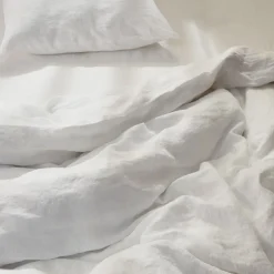 Housse de couette en lin lavé - Blanc Optique
