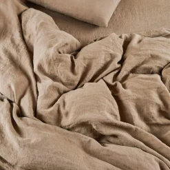 Housse de couette en lin lavé - Brun Cha Iro