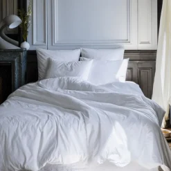 Housse de couette en percale de coton - Blanc Craie