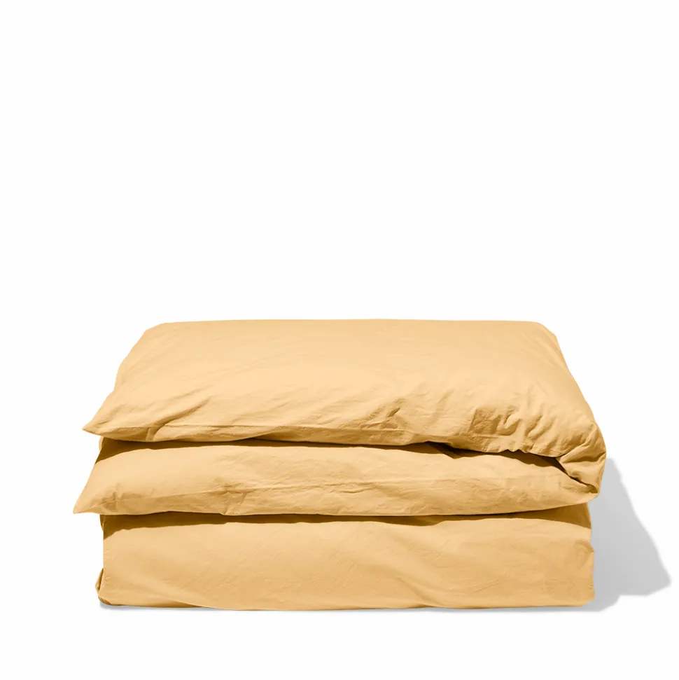 Housse de couette en percale de coton - Jaune Orge