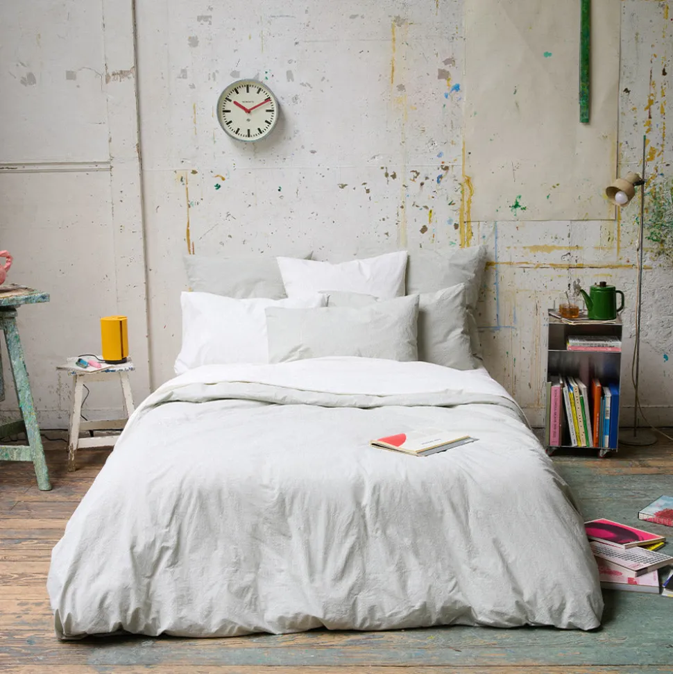 Housse de couette en percale de coton - Rayures Vert Camouflage