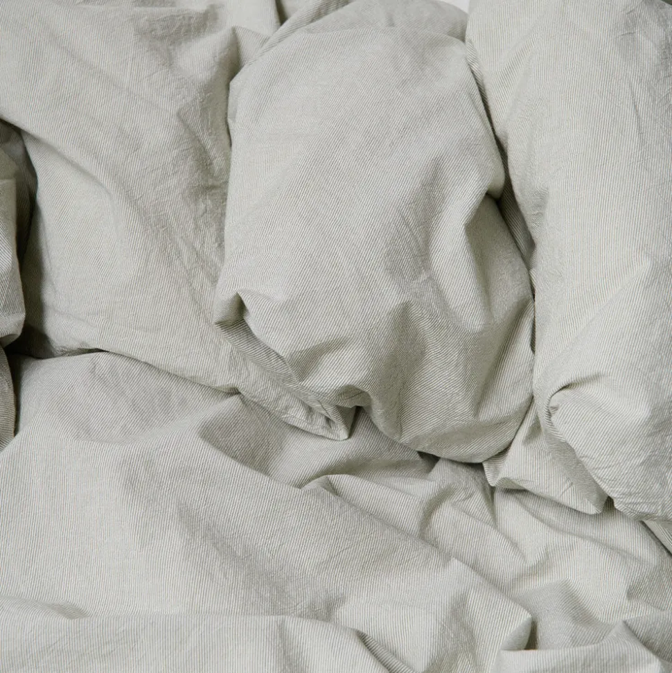 Housse de couette en percale de coton - Rayures Vert Camouflage