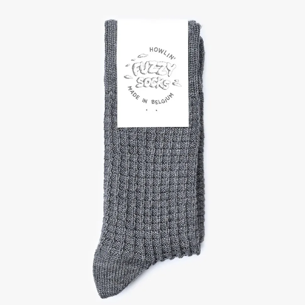 Howlin' - Chaussettes Fuzzy Waffle - Gris