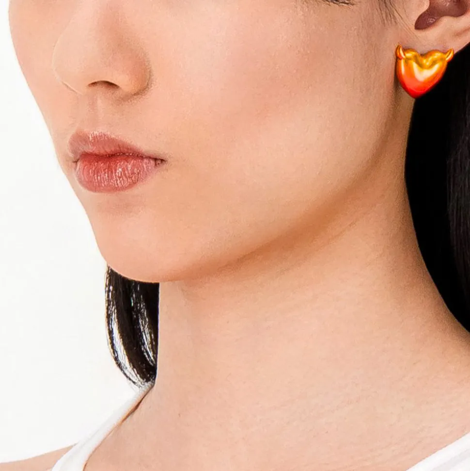 Justine Clenquet - Boucles d'oreilles Devil - Orange