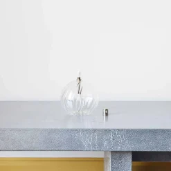 Lampe à huile sphère striée