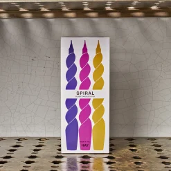 Lot de 6 bougies Mix - Violet & Moutarde