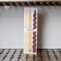 Lot de 6 bougies Twist - Citron / Peche / Marron