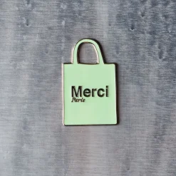 Magnet en métal Merci - Tote bag Vert