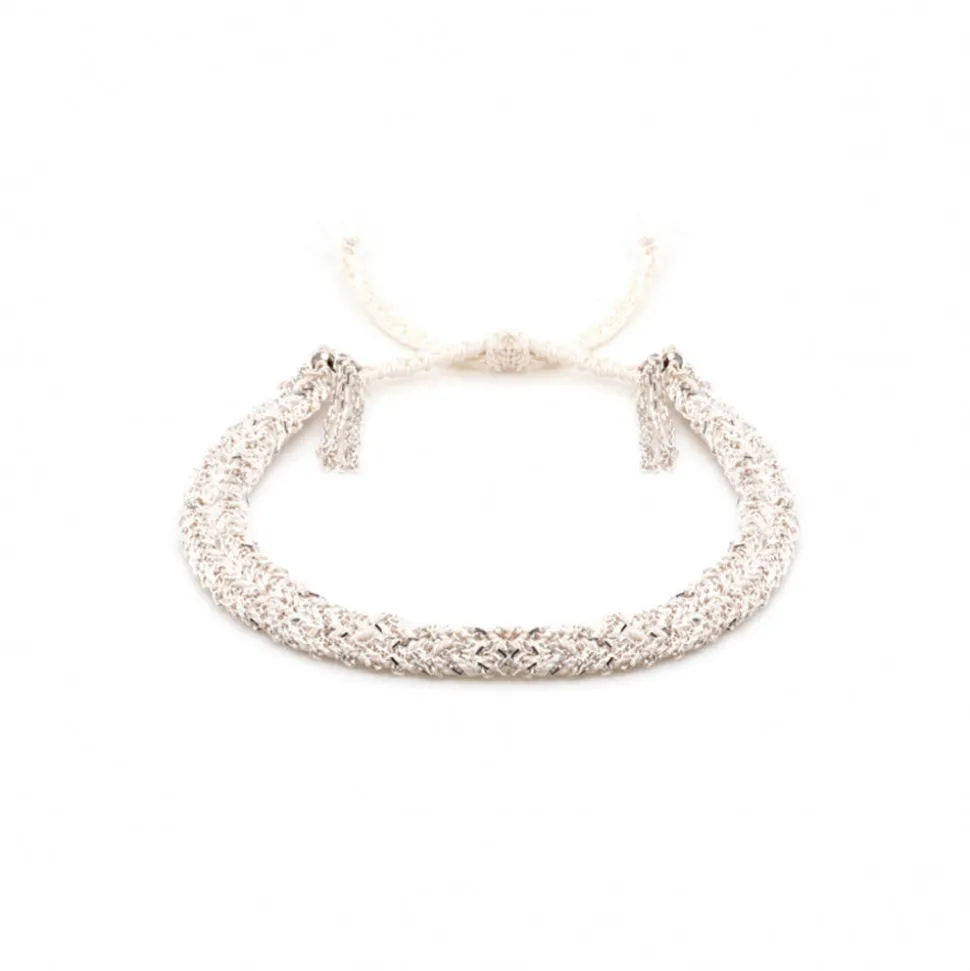 Marie Laure Chamorel - Bracelet n°183 - Blanc & Argent