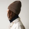 Merci - Bonnet en laine et cachemire - Marron & Jaune