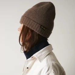 Merci - Bonnet en laine et cachemire - Marron & Jaune