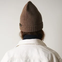 Merci - Bonnet en laine et cachemire - Marron & Jaune