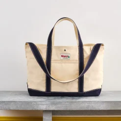 Merci - Cabas Candide XL en canvas - Marine