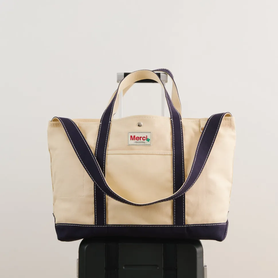 Merci - Cabas Candide XL en canvas - Marine