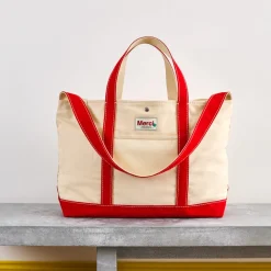 Merci - Cabas Candide XL en canvas - Rouge