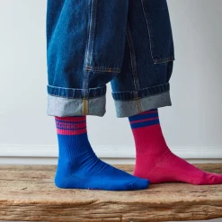 Merci - Chaussettes à rayures - Bleu