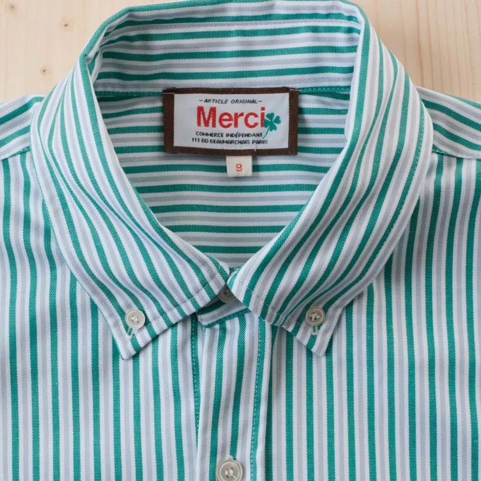 Merci - Chemise Basile - Rayures Vert