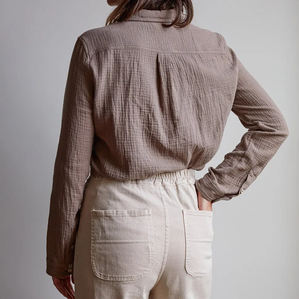 Merci - Chemise en gaze de coton - Beige