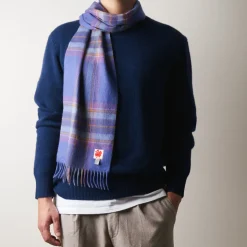Merci - Echarpe en cachemire Harry - Carreaux Violet