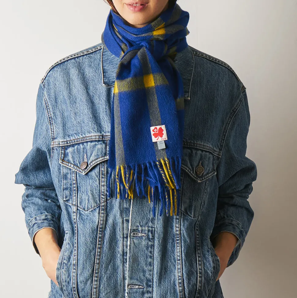 Merci - Echarpe en cachemire Harry - Carreaux Jaune