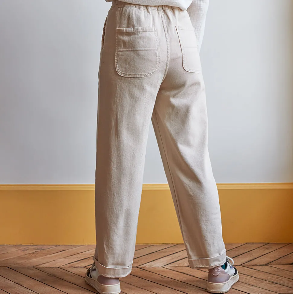 Merci - Pantalon en coton - Craie