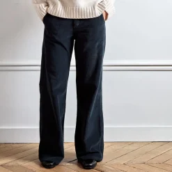 Merci - Pantalon en velours Dalida - Noir