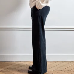 Merci - Pantalon en velours Dalida - Noir