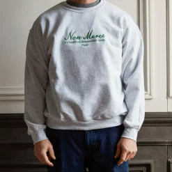 Merci - Sweat unisexe Non Merci "Rive Gauche" - Gris