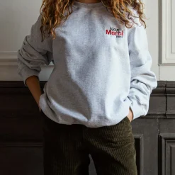 Merci - Sweat unisexe Non Merci "Rive Droite" - Gris