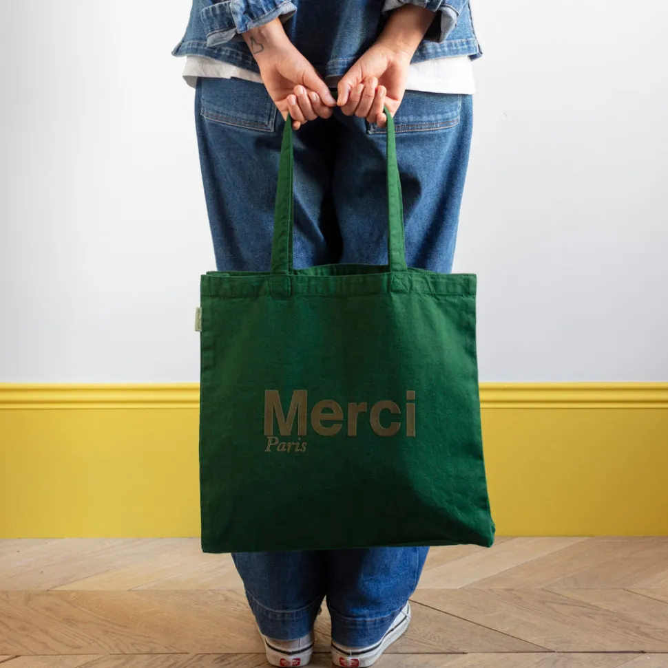 Merci - Tote Bag en coton - Vert
