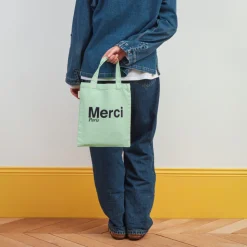 Merci - Tote Bag en coton - Mint & Bleu
