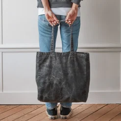 Merci - Tote Bag en Coton Marble - Noir