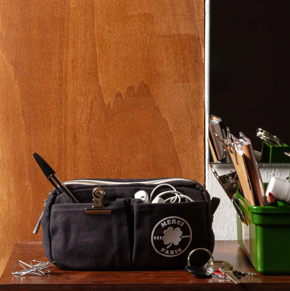 Merci - Trousse en canvas Weekender - Noir