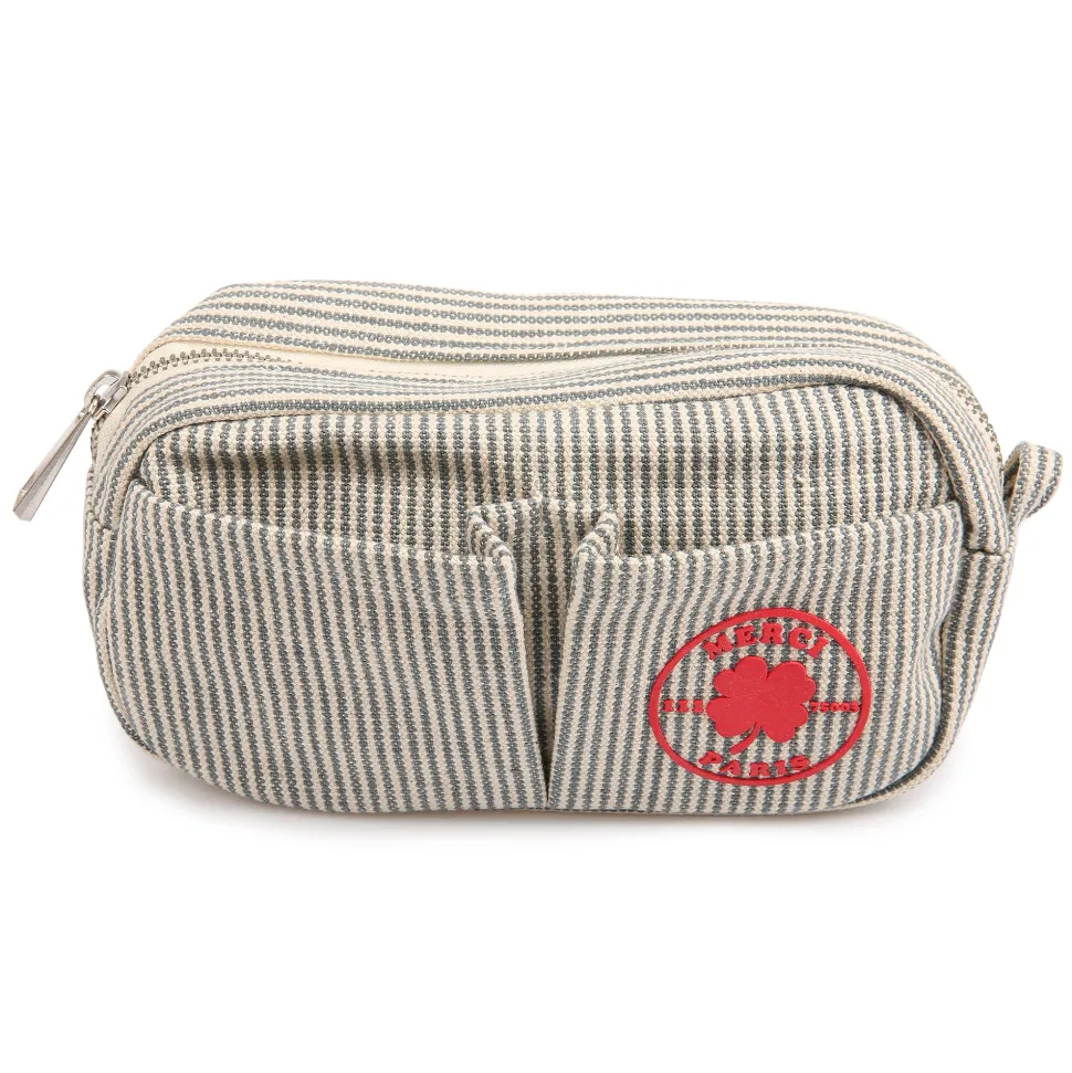 Merci - Trousse en canvas Weekender - Rayures Bleu