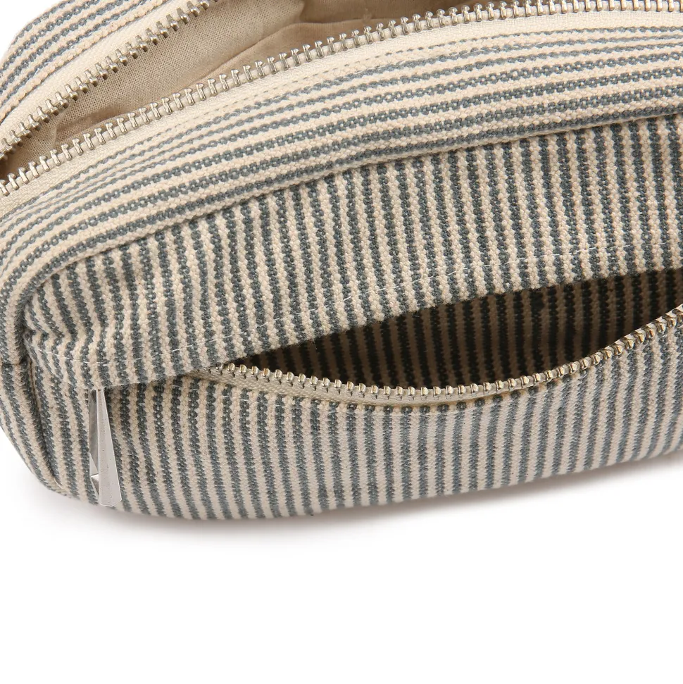 Merci - Trousse en canvas Weekender - Rayures Bleu