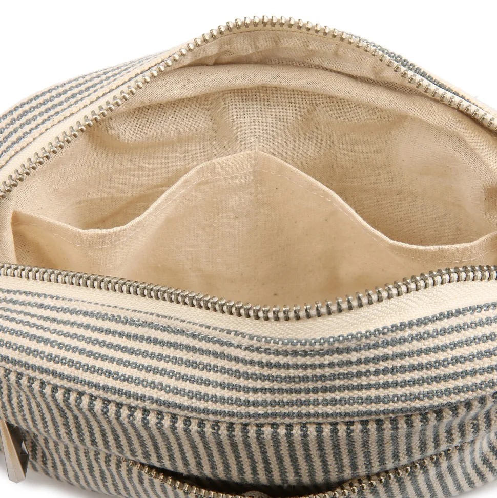 Merci - Trousse en canvas Weekender - Rayures Bleu