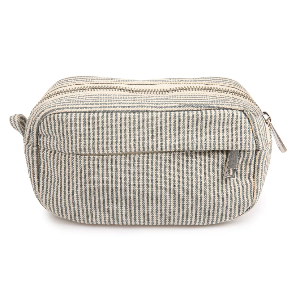 Merci - Trousse en canvas Weekender - Rayures Bleu