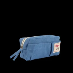 Merci - Trousse en lin lavé - Bleu Paros