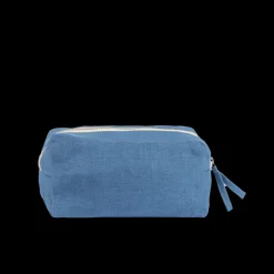 Merci - Trousse en lin lavé - Bleu Paros